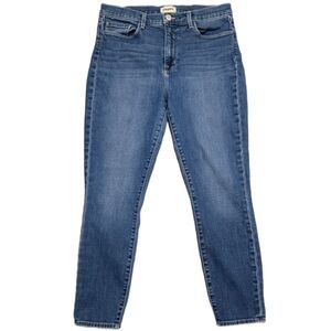 L'AGENCE Margot High Rise Cropped Skinny Jeans in Medium Wash Blue Size 31